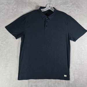 Vuori Strato Tech Polo Mens Size Large L Shirt Navy Heather V188 Short Sleeve